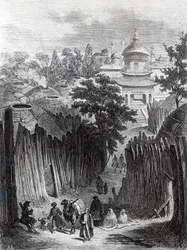 Calle en Urga, ilustración de 